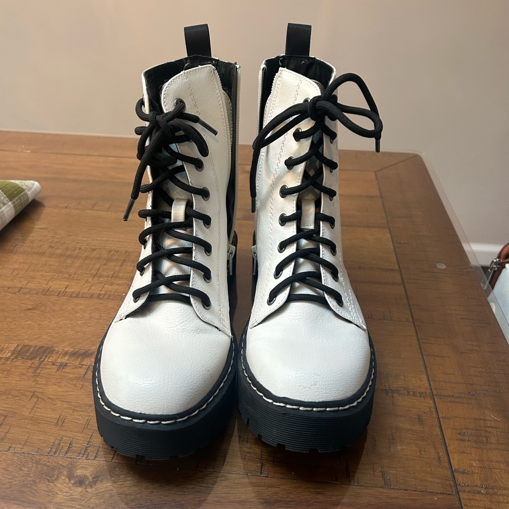 Sincerely Jules Black and White Combat Boots